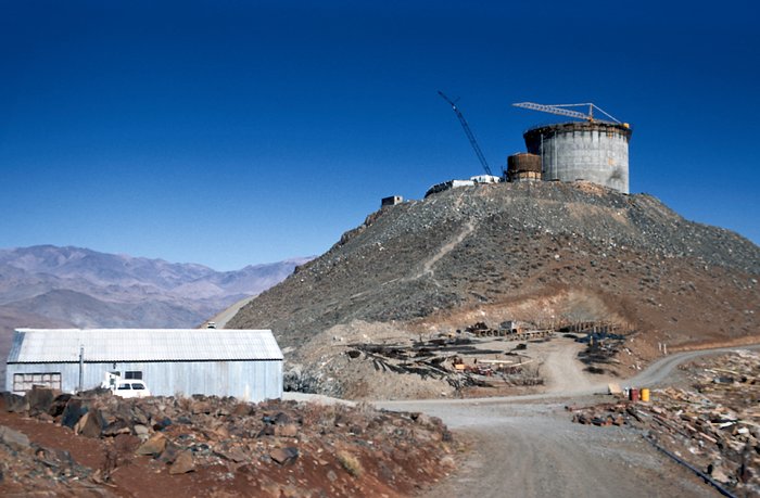 The ESO 3.6-metre telescope under construction