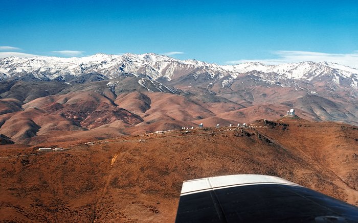 La Silla Observatory view from an airplane