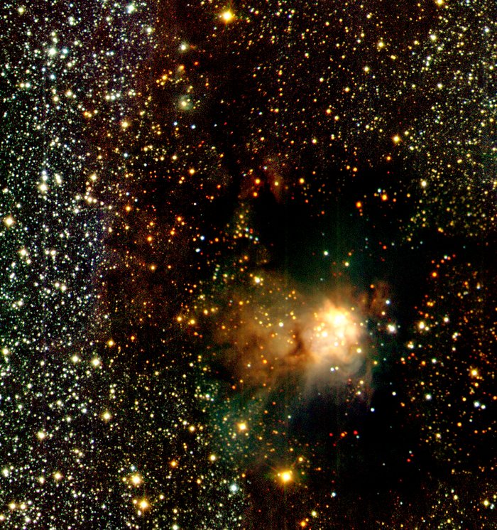 Infrared wide angle view of RCW 108 (detail)