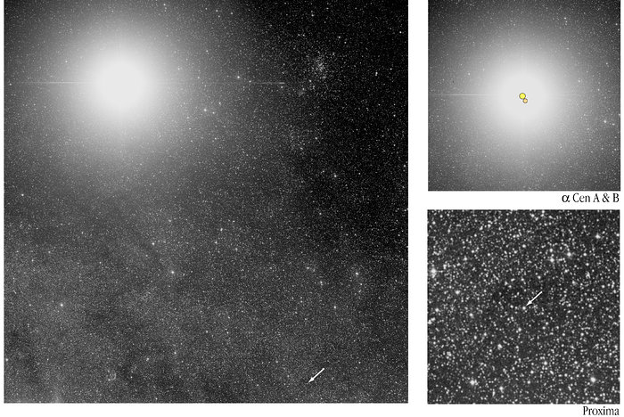 The triple stellar system Alpha Centauri (ESO 1-m Schmidt Telescope)