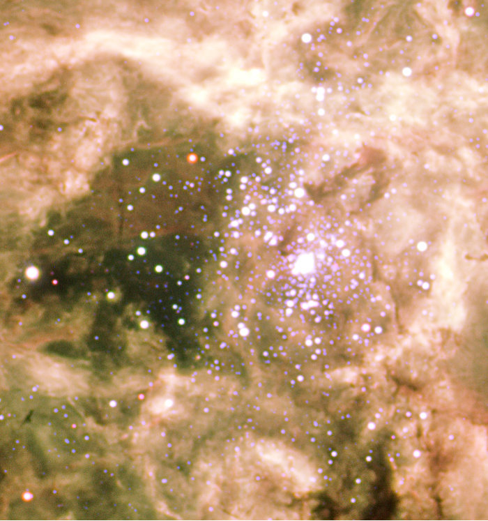 Tarantula's centrale sterrenhoop R136