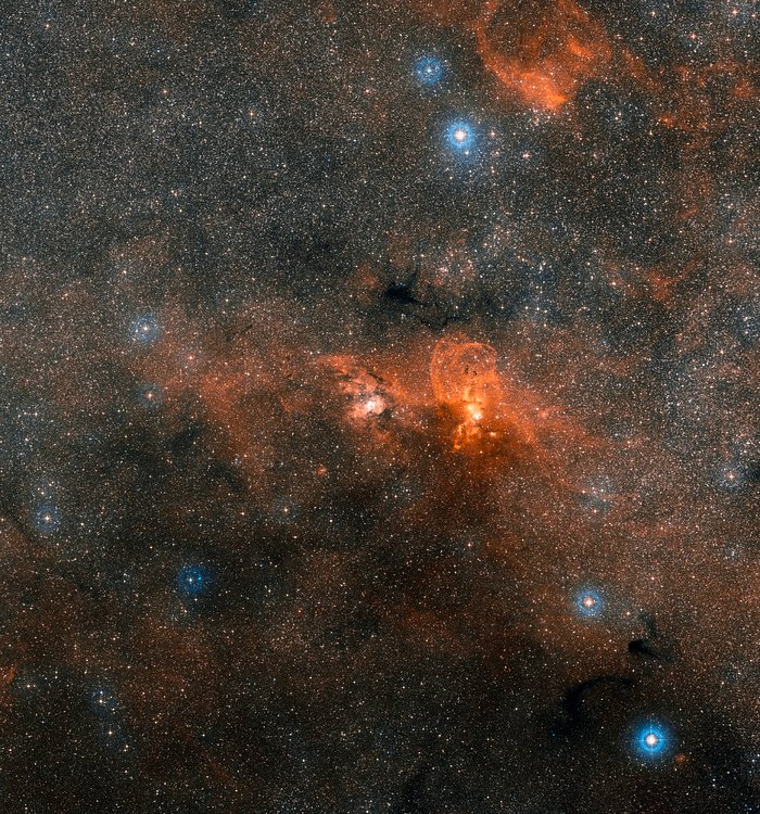 Formação estelar na constelação de Carina