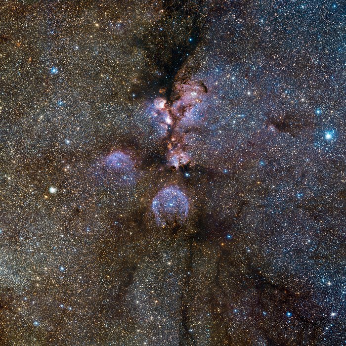 Imagem infravermelha VISTA da Nebulosa da Pata de Gato