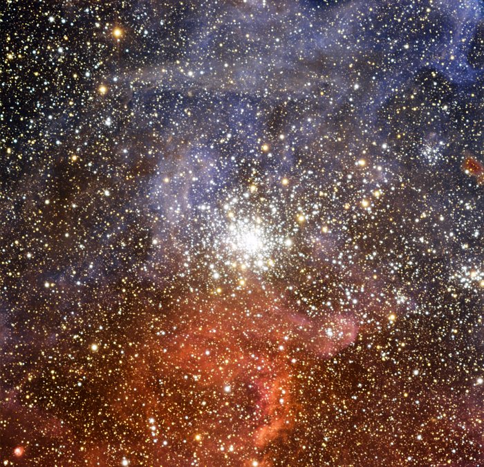 O enxame estelar NGC 2100 na Grande Nuvem de Magalhães