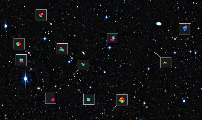 Mladé galaxie ve vzdáleném vesmíru a pohyb plynu