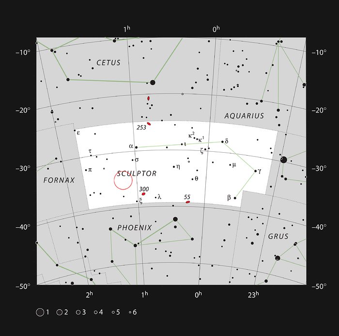 L’emplacement du quasar HE0109-3518