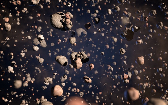 Rappresentazione artistica dei grani di polvere nel disco intorno a una nana bruna