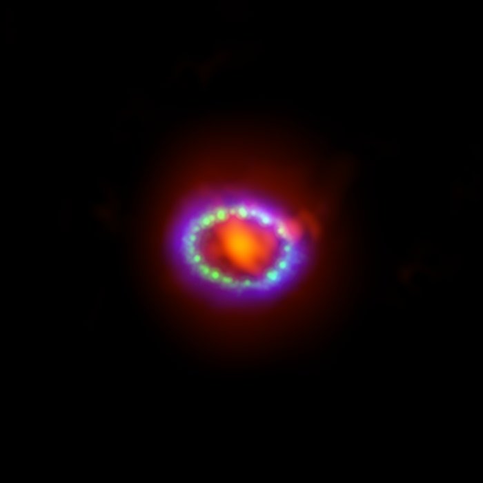 Montagefoto van supernova 1987A