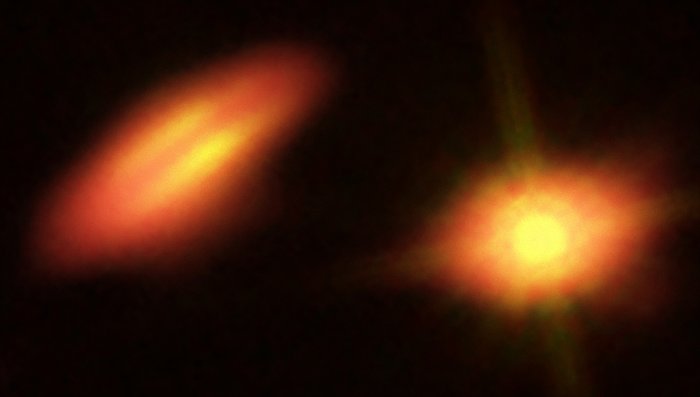 Kombineret billede fra Hubble og ALMA