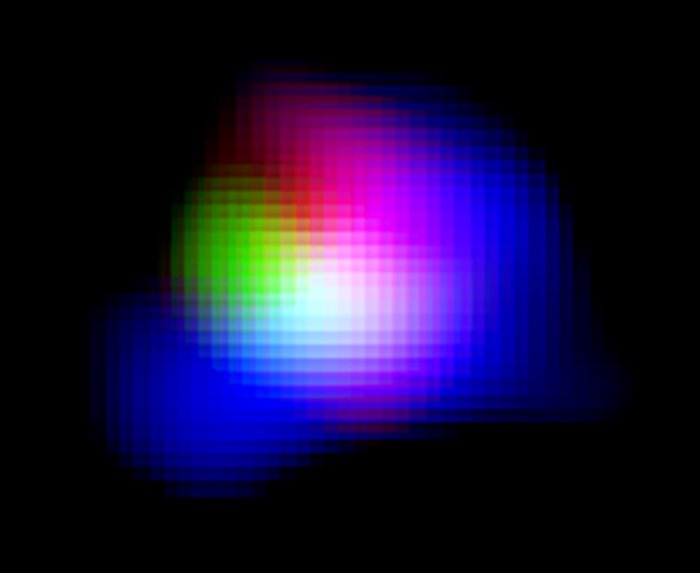 Färgkompositbild av den avlägsna galaxen SXDF-NB1006-2