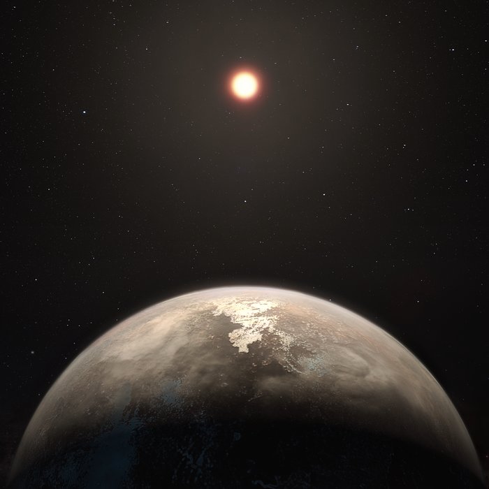 Illustration af exoplaneten Ross 128 b