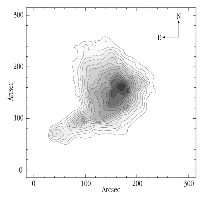 Map of the obscuration in the dark cloud B68