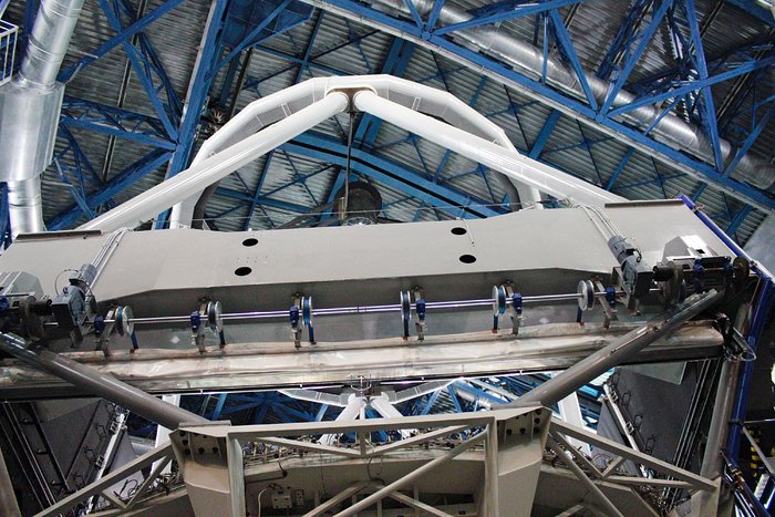 Unit Telescope of the VLT from inside