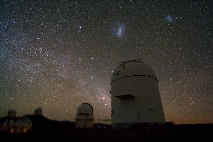 Telescope domes clustered at La Silla