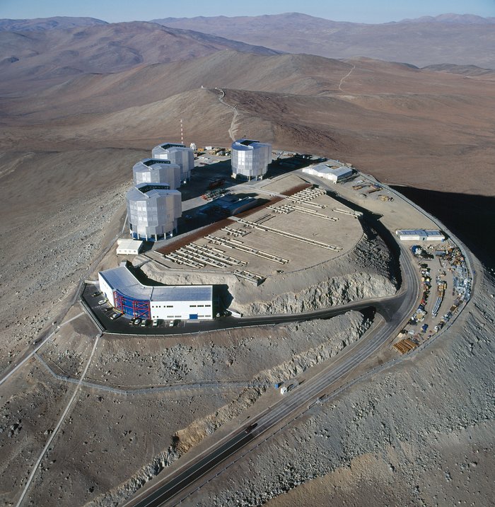 An aerial view of the Paranal Observatory in Chile