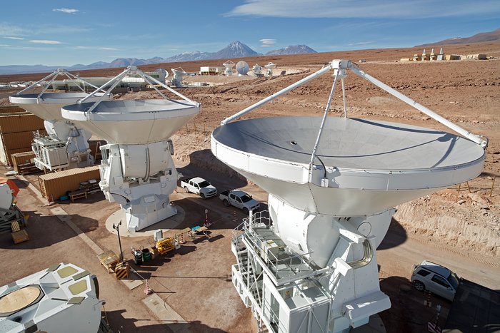 Antenas europeas en la instalación de soporte de operaciones de ALMA