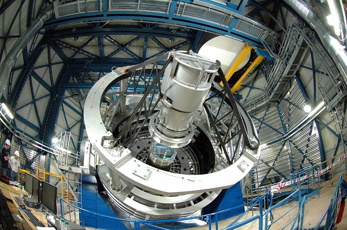 The VISTA telescope in its enclosure