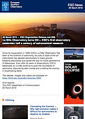 ESO — ¡El Observatorio La Silla cumple 50 años! — Organisation Release eso1906es-cl