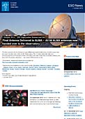 ESO Organisation Release eso1342da - Den sidste antenne er leveret til ALMA — Alle 66 ALMA antenner er nu overleveret til observatoriet