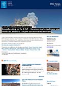 ESO Organisation Release eso1419it-ch - Inizio esplosivo per l'E-ELT — Una cerimonia per festeggiare la prima pietra miliare per il telescopio ottico/infrarosso più grande del mondo