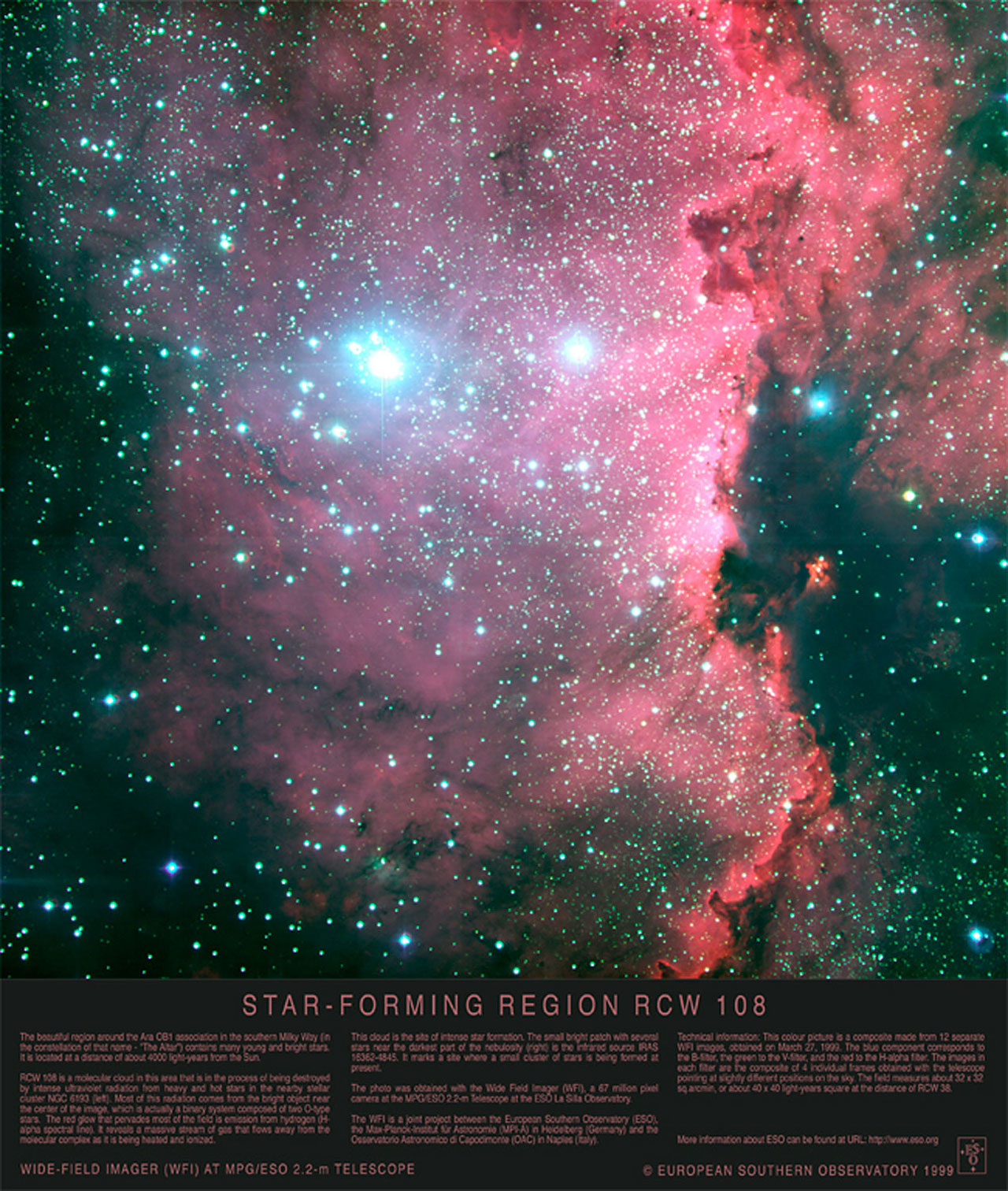 Elemental Langt væk Illustrer Poster: Star-forming Region RCW 108 | ESO Danmark