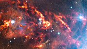Panorâmica sobre a imagem APEX de parte da Nebulosa de Orion