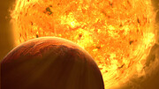 Artystyczna animacja Słońca, które staje się czerwonym olbrzymem