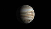 Animovaný pohled na planetu Jupiter s pozůstatky dopadu komety Shoemaker–Levy 9