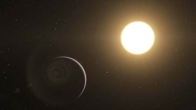 En kunstners forestilling af den berømte exoplanet Tau Boötis b 