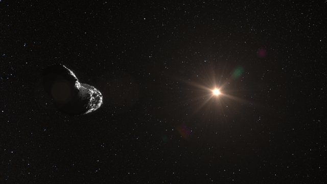 Rappresentazione artistica dell'asteroide (25143) Itokawa