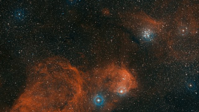 Zooma in mot den ljusstarka stjärnhopen NGC 3293