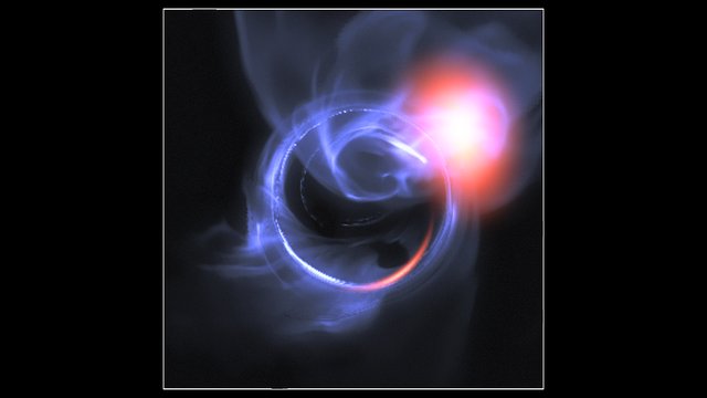 Simulace oběhu hmoty v blízkosti černé díry