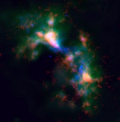 Artemis-Spitzer_Herschel image of 30 Doradus