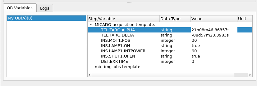 Changing OB parameters