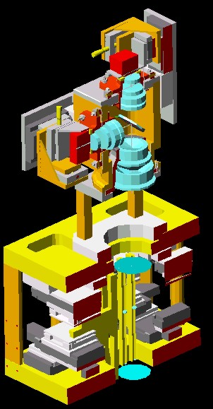 The opto-mechanical design in 3D