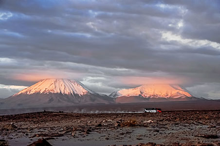 Snowy Licancabur and Jurique