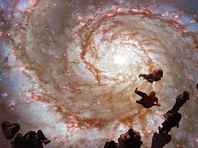 Floating in space
