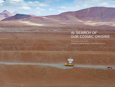 Cover of the ALMA photo book In Search of Our Cosmic Origins