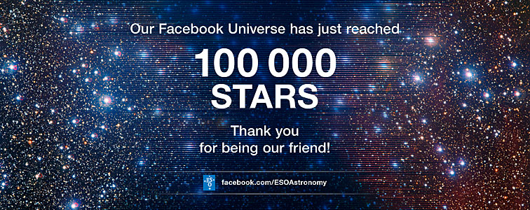 ESO’s Facebook page welcomes its 100 000th friend