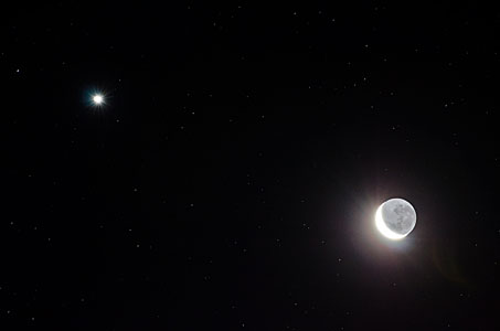 Crescent Moon at night