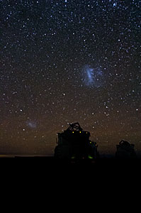 Magellanic Clouds over Paranal