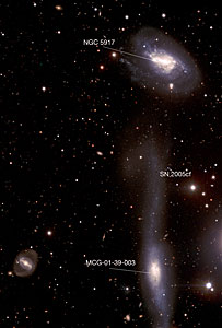The Hooked Galaxy and its Companion - annotated image