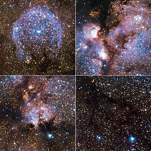 Highlights from VISTA’s infrared view of the Cat’s Paw Nebula