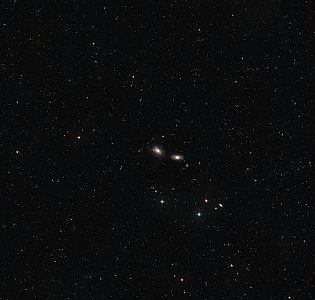 Wide-field view of the sky around NGC 3169 and NGC 3166