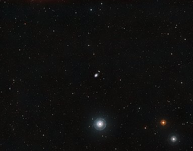 Wide-field view of the sky around the spiral galaxy NGC 1187