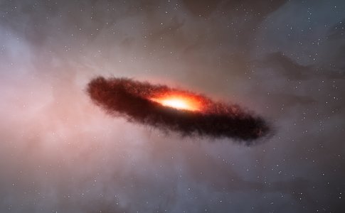 Artist’s impression of the disc of dust and gas around a brown dwarf