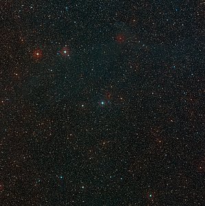 Wide-field view of the sky around the young star HD 100546