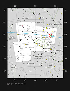 The Trifid Nebula in the constellation of Sagittarius