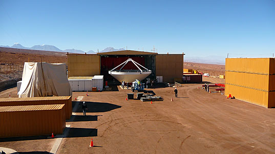 Assembly of First European ALMA Antenna