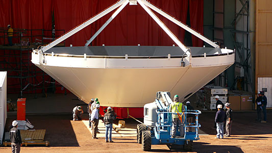 Assembly of First European ALMA Antenna